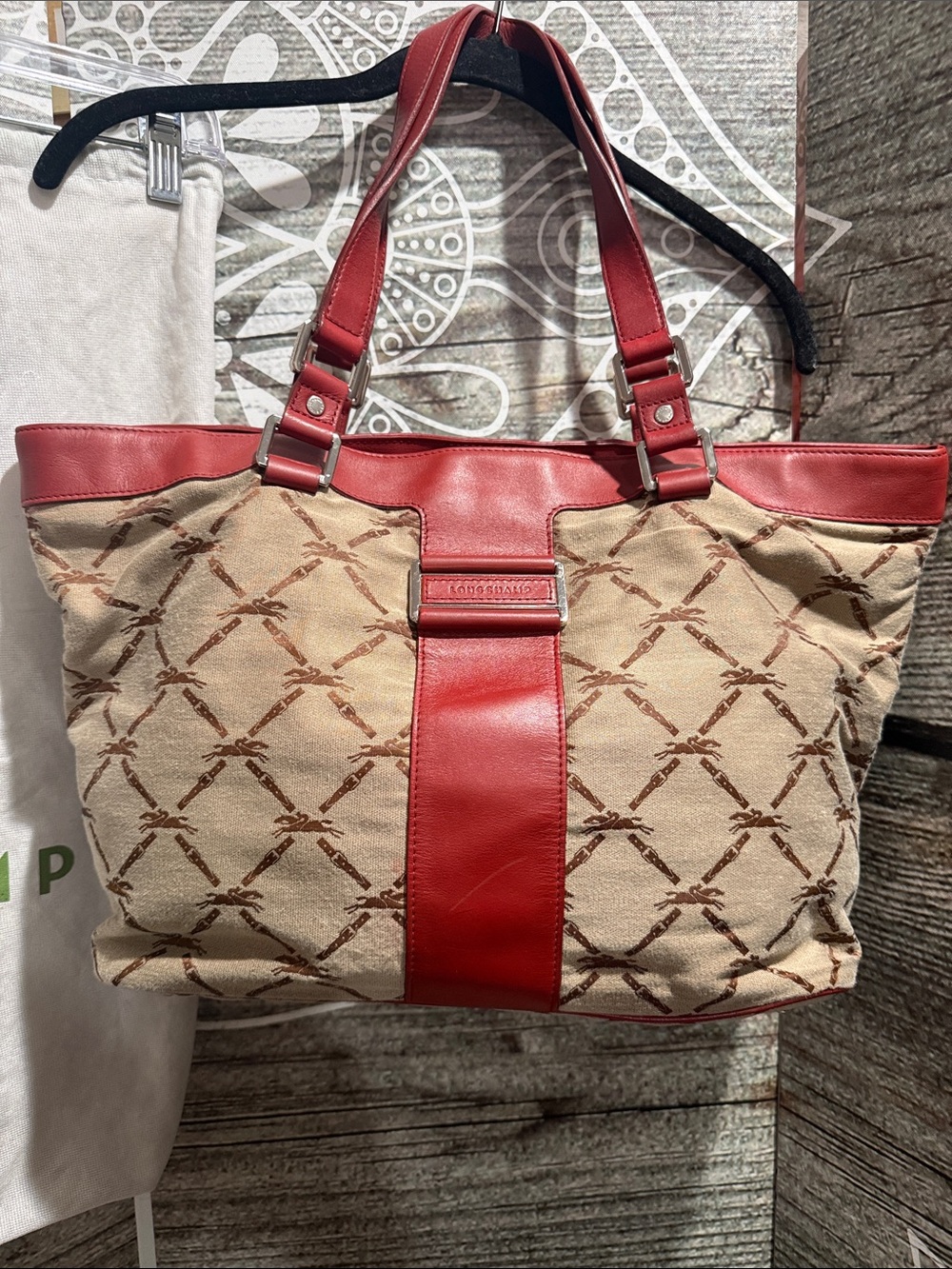 Longchamp LM Jacquard Large Handbag